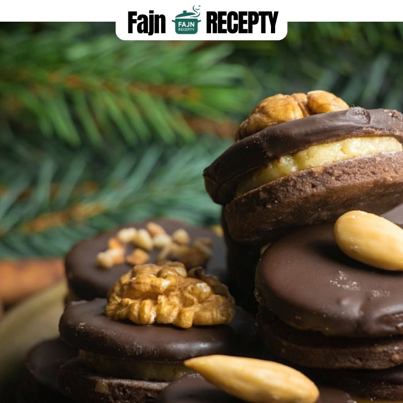 Tradiční išelské dortíčky s vlašskými ořechy a čokoládovou polevou