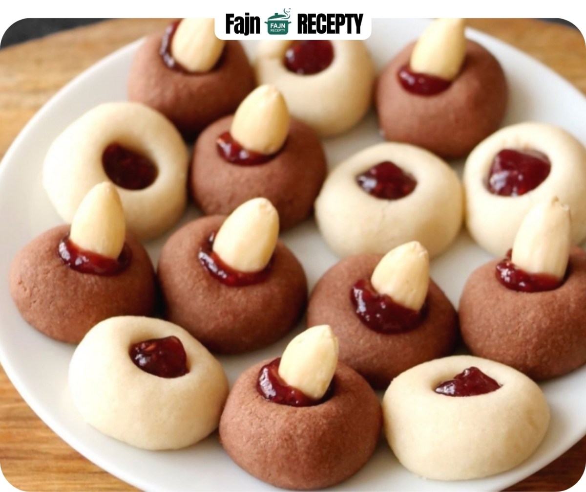 Jemné staročeské SÁDLOVKY s kakaem a marmeládovým důlkem